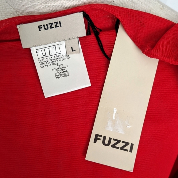 FUZZI Wrap Front V-Neckline Fine Mesh Knit Long Butterfly Bell Sleeves Red L NWT - Picture 16 of 16